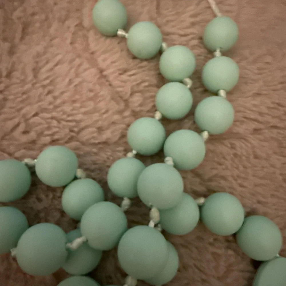 Sofia Teething Necklace - Super Cute Mint 30” Total Length